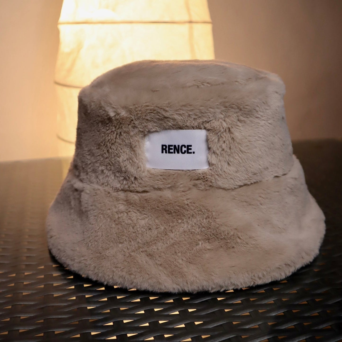 Rence. Beige Fur Bucket Hat 