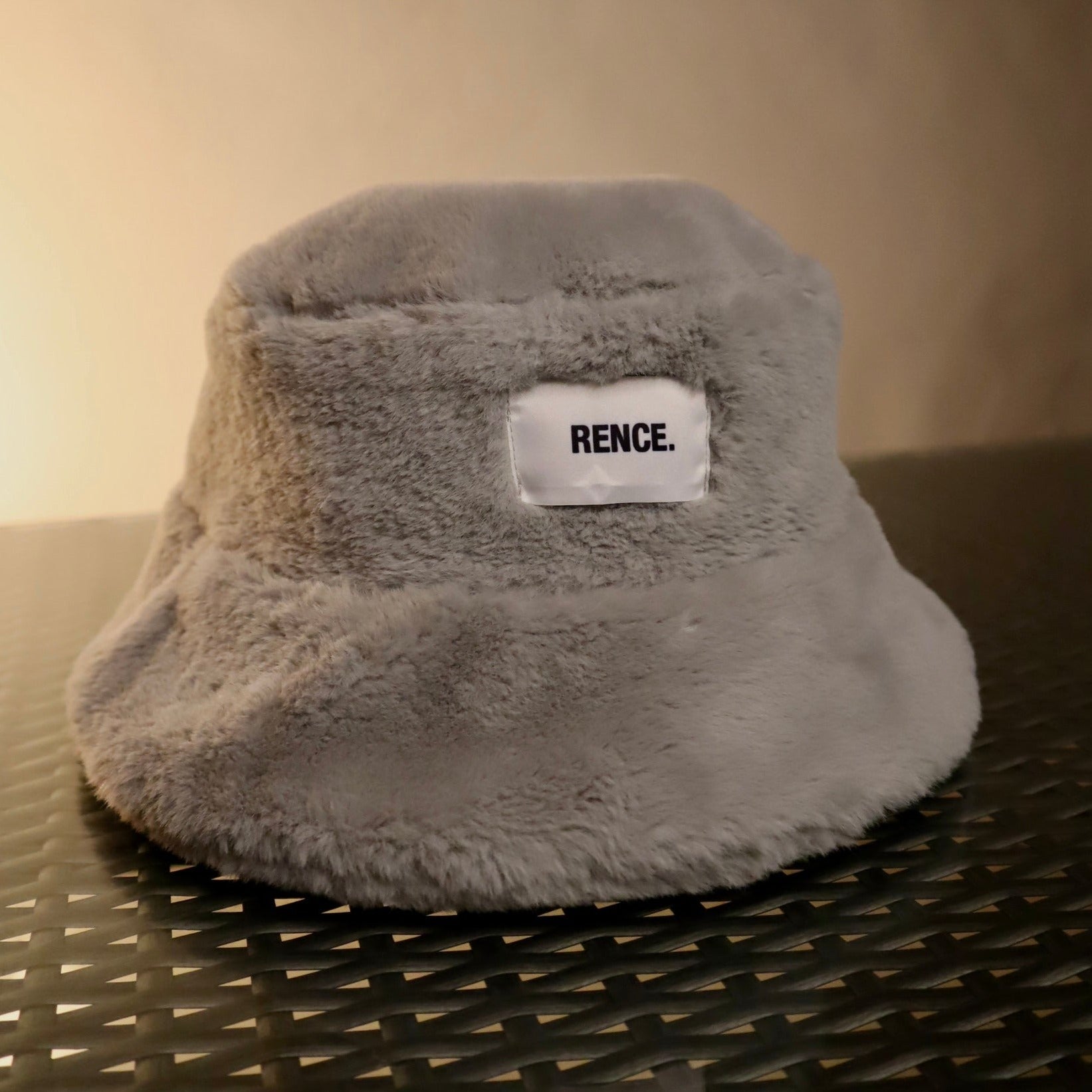 Rence. Grey Fur Bucket Hat 