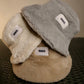 Grey Fur Bucket Hat